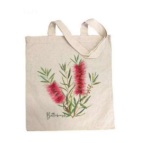 AGCB1000: Red: Bottlebrush Cotton Tote Bag