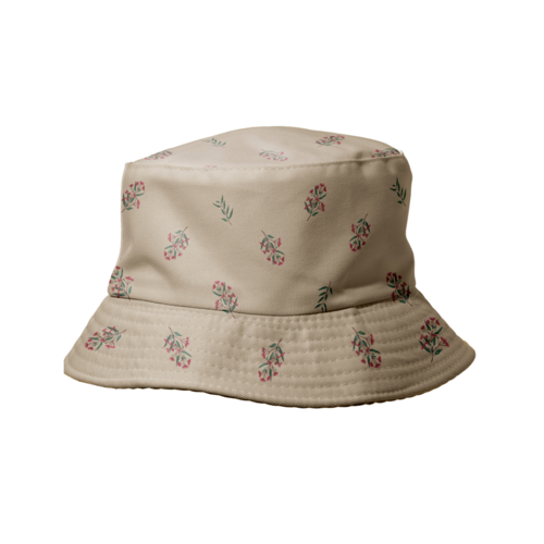 AGCH1007: Beige: Red Flowering Gum Reversible Bucket Hat