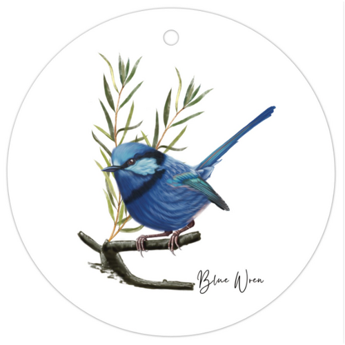AGCTA1014: Blue Wren Bird Gift Tag