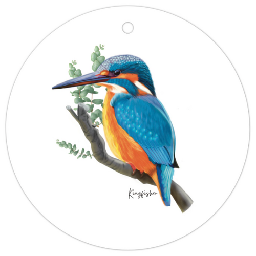 AGCTA1018: Blue: Kingfisher Bird Gift Tag