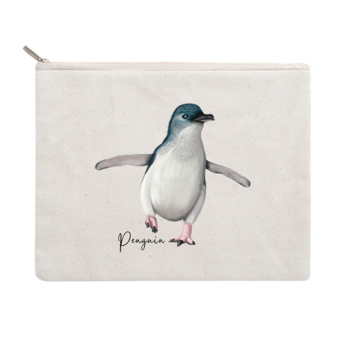 AGCZP1015: Penguin Cotton Zipper Pouch