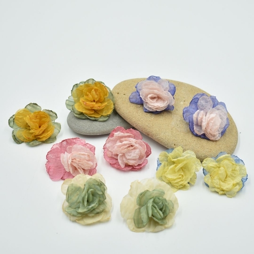 THSAP1000: (5 pairs) Duo Colour Flower Earrings (Pack)