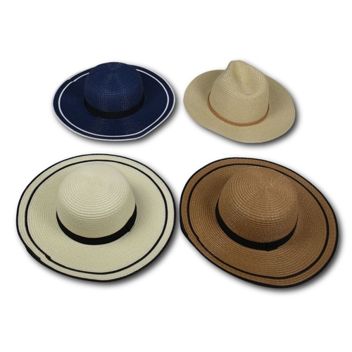 THSAP1026: (4pcs) Border Brim Sun Hat Pack