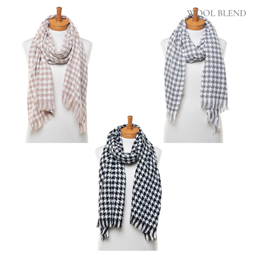 THSAP1133: (3 pcs) Small Narrow Houndstooth Scarf Pack