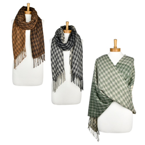 THSAP1280: (3pcs) Houndstooth Scarf Pack