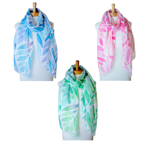 THSAP1285: (3pcs) Abstract Leaves Scarf Pack