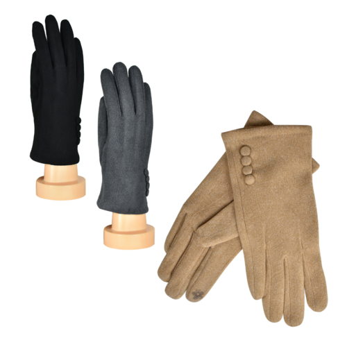 THSAP1321: (3pairs) Four Buttons Gloves Pack