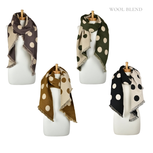 THSAP1384: (4 pcs) Reversible Polka Dot Scarf Pack