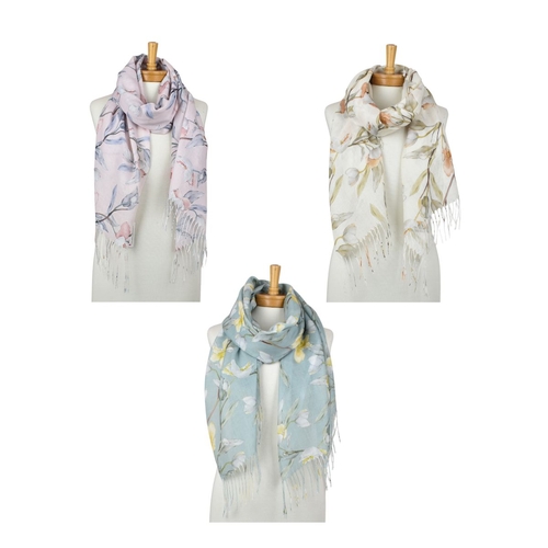(3-Piece) Magnolia Blossoms Scarf Pack