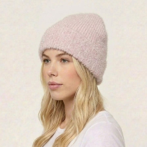 THSBE1031: Pink: Shimmer Soft Knit Beanie