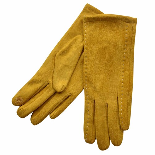 THSG1048: Mustard: Stitching Pattern Gloves