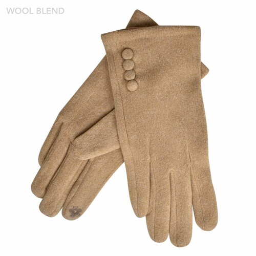 THSG1062: Camel: Four Buttons Gloves