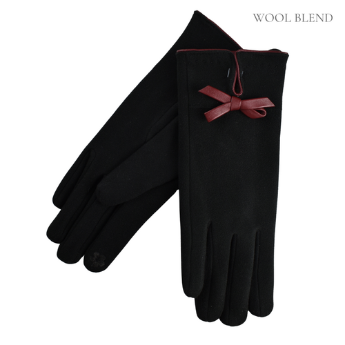 THSG1084: Black: Flat Bow Gloves