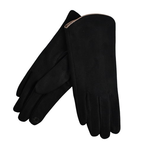 THSG1086: Black: Curved Trim Gloves