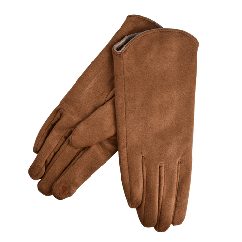 THSG1090: Tan: Curved Trim Gloves