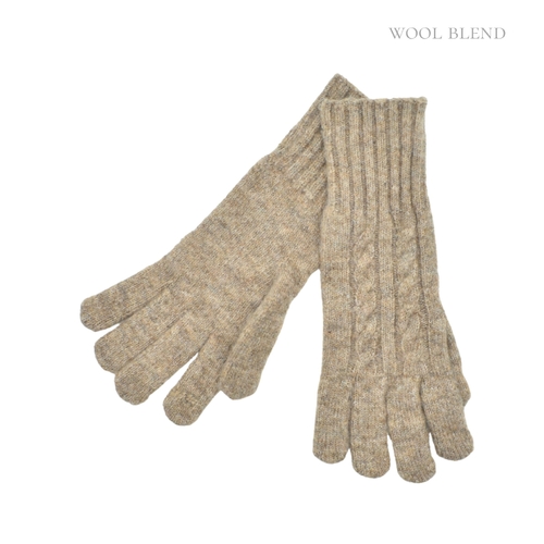 THSG1137: Oatmeal: Heritage Knit Gloves