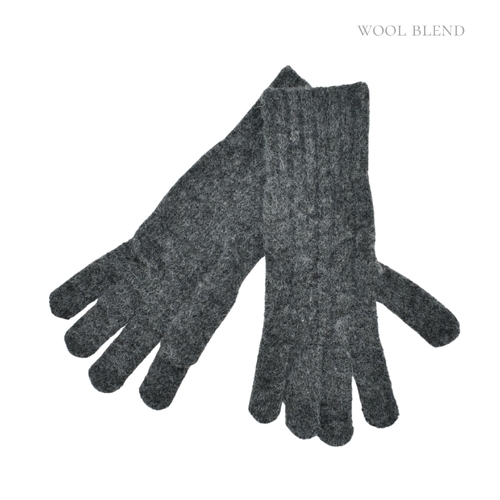 THSG1138: Grey: Heritage Knit Gloves