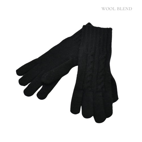 THSG1139: Black: Heritage Knit Gloves