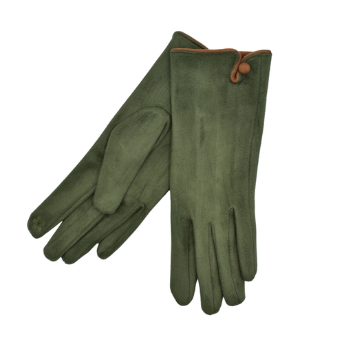 THSG1153: Olive: One Button Gloves