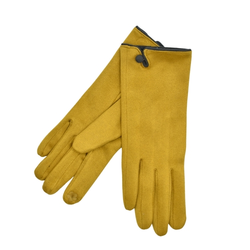 THSG1157: Mustard Yellow: One Button Gloves