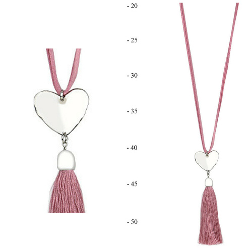THSJ1202: Dusty Pink: Solid Heart Pendant Necklace