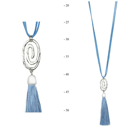 THSJ1208: French Blue:The Circle of Life Pendant Necklace