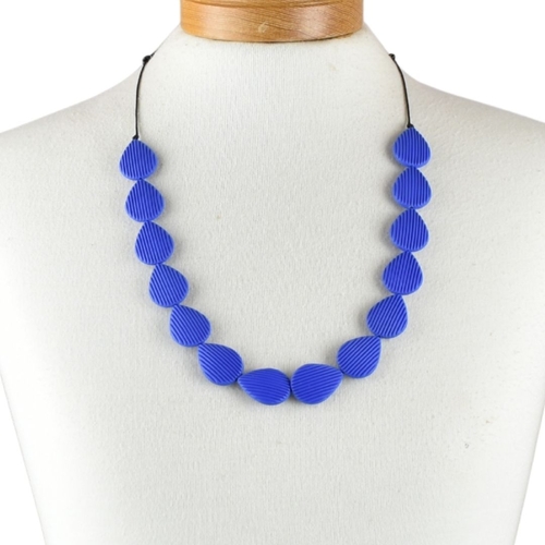 THSJ1258: Blue: Teardrop Resin Necklace