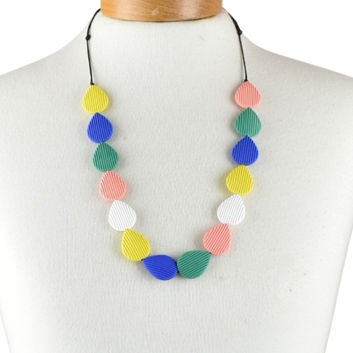 THSJ1263: Multicolour: Teardrop Resin Necklace