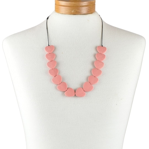 THSJ1264: Dusty Rose: Heart Resin Necklace