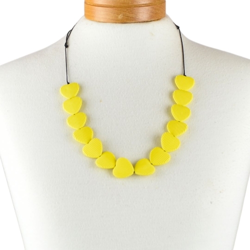THSJ1265: Yellow: Heart Resin Necklace