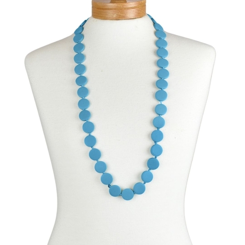 THSJ1270: Teal Green: Round Wooden Necklace