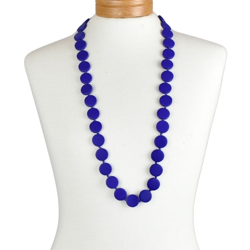 THSJ1274: Navy: Round Wooden Necklace