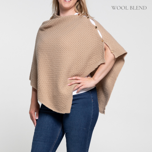 THSP1034: Taupe: Angie Poncho