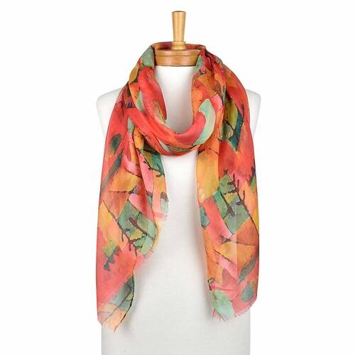 THSS2062: Red: Abstract Forest Drawing Scarf
