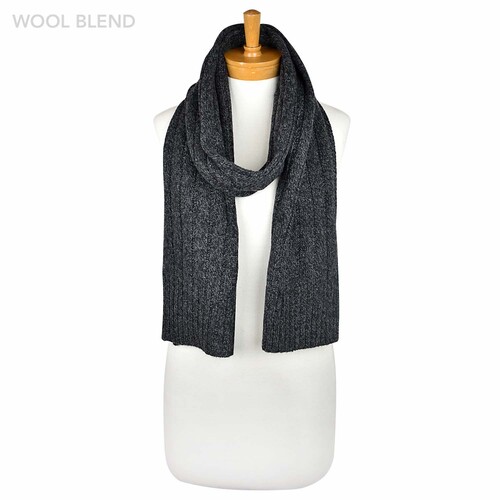 THSS2259: Charcoal: Stripe Knitted Scarf