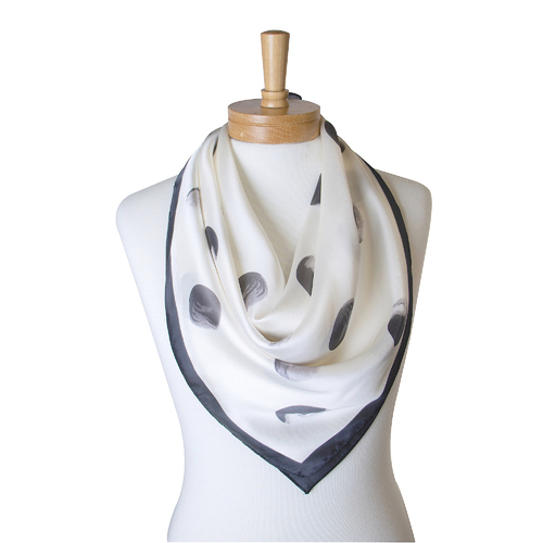 THSS2332: White: Dotted Square Scarf