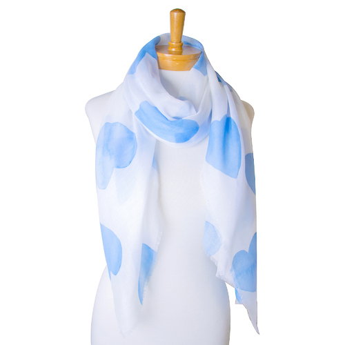 THSS2345: French Blue: Love Hearts Scarf