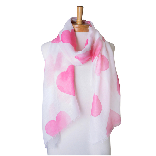 THSS2346: Pink: Love Hearts Scarf