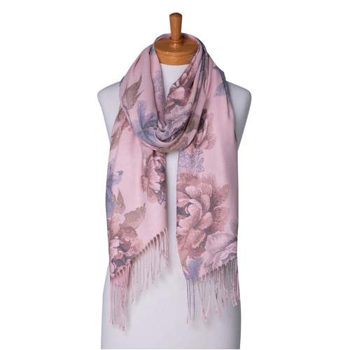 THSS2410: Winter Pink: Floral Print Scarf