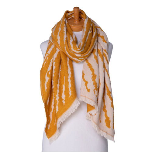 THSS2421: Mustard: Zebra Print Scarf