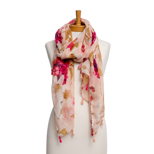 THSS2461: Pink: Hydrangeas Scarf