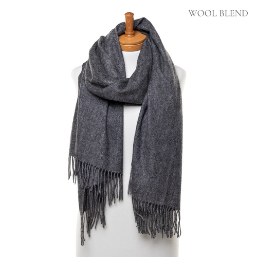 THSS2562: Charcoal: Soft Plain Scarf