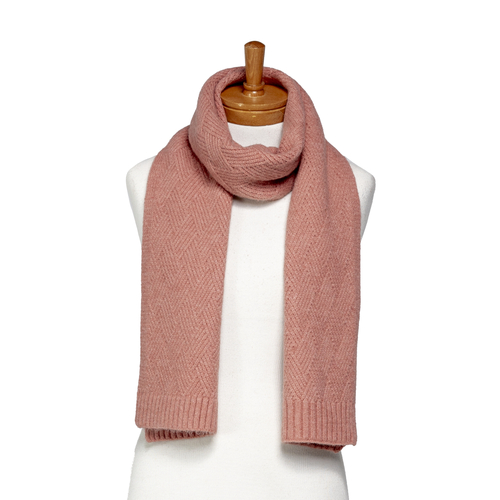 THSS2661: Winter Pink: Pattern Rib Knit Scarf