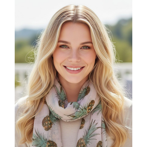 THSS2689: Beige: Pineapple Scarf