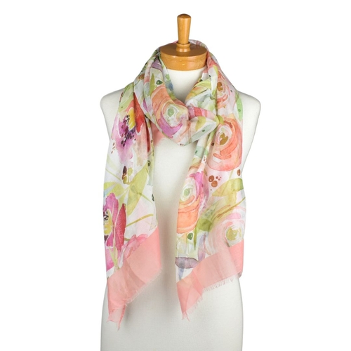 THSS2798: Pink: Botanical Bloom Scarf