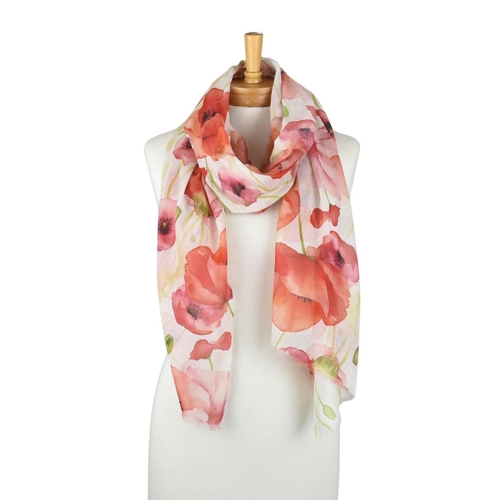 THSS2801: Red: Blushing Poppies Scarf