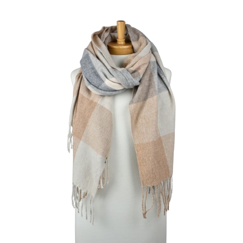 THSS2820: Camel: Autumn Checkered Scarf