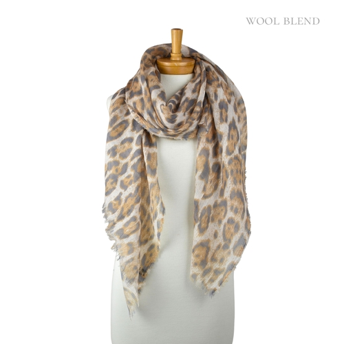 THSS2826: Brown: Leopard Scarf