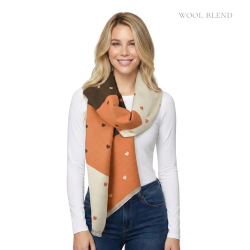 THSS2843: Mocha: Reversible SweetHearts Scarf