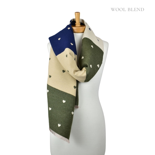 THSS2845: Olive: Reversible SweetHearts Scarf